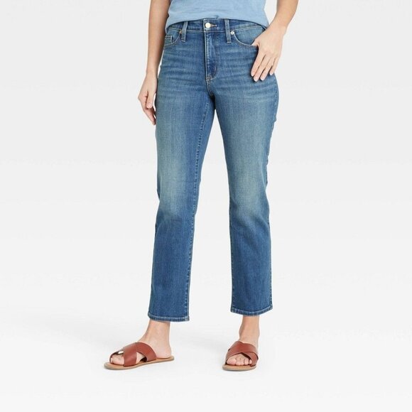 Universal Thread Women's High-Rise Slim Straight Fit Jeans Medium Wash 10/30L - Picture 1 of 6